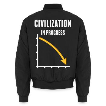Civilization In Progress (Zivilisation POS Gold2C) - Unisex Bomberjacke - Schwarz - Hinten - AI Model Male 185 light (185cm)