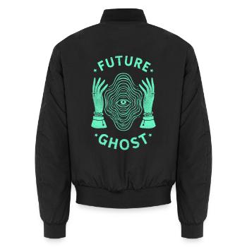 Future Ghost - Unisex Bomberjacke - Schwarz - Hinten - AI Model Male 185 light (185cm)