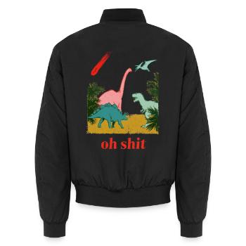 Oh shit! - Unisex Bomberjacke - Schwarz - Hinten - AI Model Male 185 light (185cm)