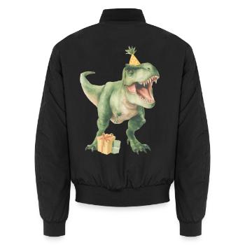 Birthdaysaurus - Unisex Bomberjacke - Schwarz - Hinten - AI Model Male 185 light (185cm)