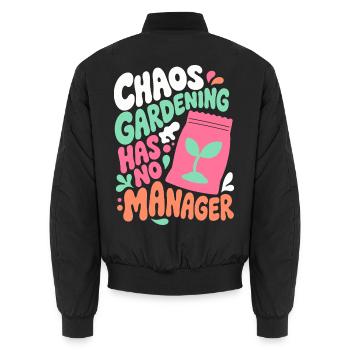 Chaos Gardening ohne Manager - Unisex Bomberjacke - Schwarz - Hinten - AI Model Male 185 light (185cm)