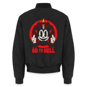 Go to hell - Unisex Bomberjacke - Schwarz - Hinten - AI Model Male 185 light (185cm)