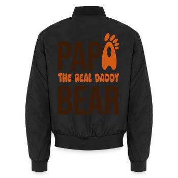 Papá Oso: El Real Daddy - Unisex Bomberjacke - Schwarz - Hinten - AI Model Male 185 light (185cm)