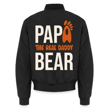 Papa Bear: El Real Daddy - Unisex Bomberjacke - Schwarz - Hinten - AI Model Male 185 light (185cm)