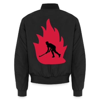 Feu de floorball - Bomber unisexe - noir - Dos - AI Model Male 185 light (185cm)