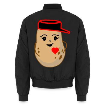 Cordiale pomme de terre Légumes Fantaisie - Bomber unisexe - noir - Dos - AI Model Male 185 light (185cm)