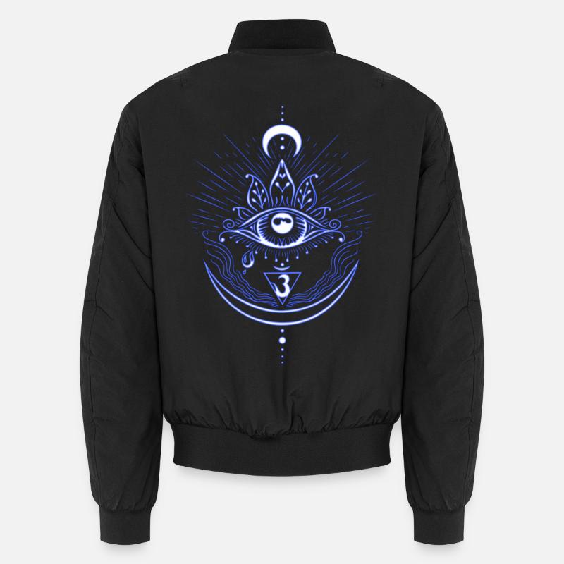 Third Eye Chakra Symbol Third Eye - Unisex Bomber Jacket - black