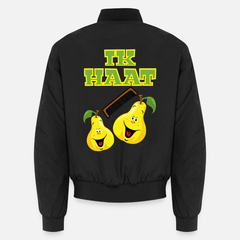 Ich hasse Camping. Bild von Kamm und Birnen * Unisex Bomberjacke