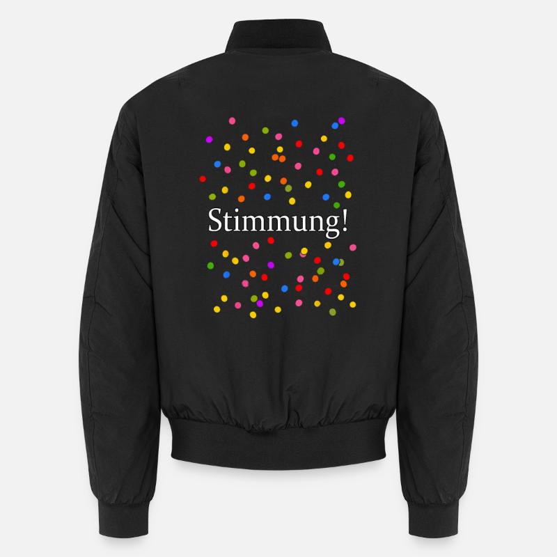 Stimmung Konfetti Silvester Karneval Spruch Unisex Bomberjacke