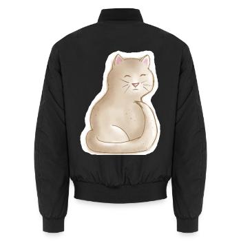 chaton fatigué - Bomber unisexe - noir - Dos - AI Model Male 185 light (185cm)