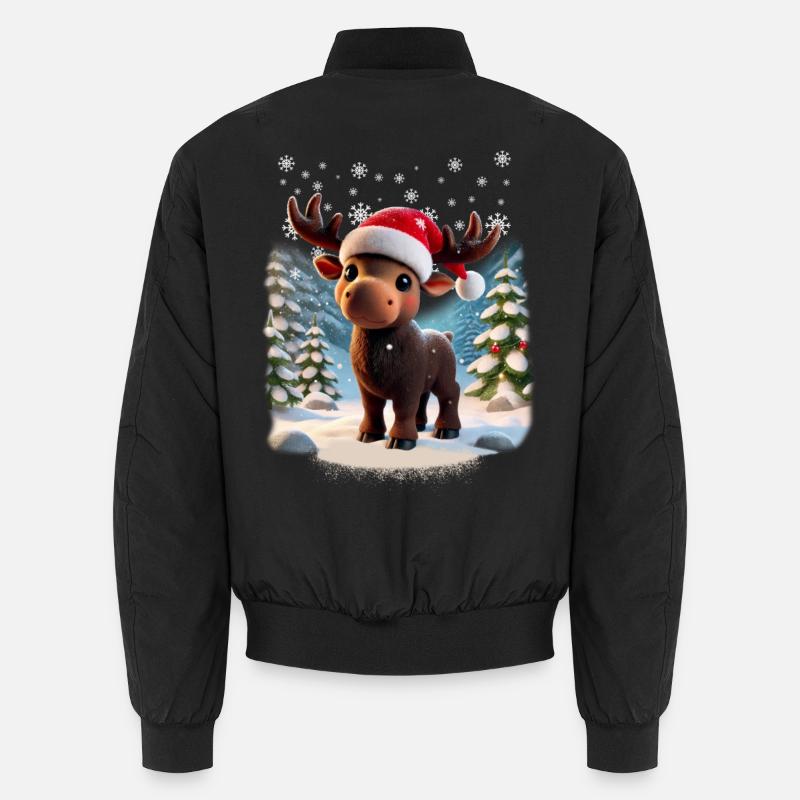Elch - Moose - Weihnachten - Schnee Unisex Bomberjacke