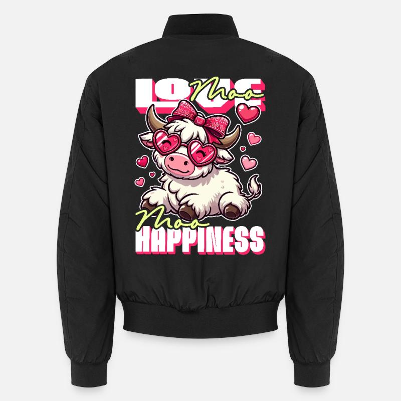 Moo Love, Moo Happiness - Conception de vache mignonne Bomber unisexe