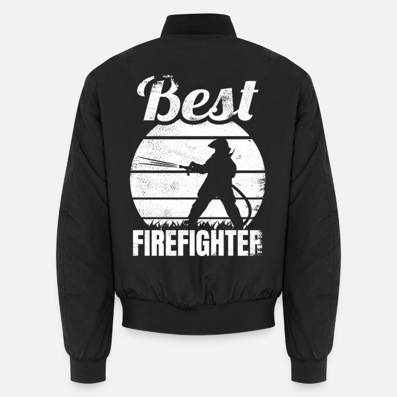 Best Firefighter - Unisex Bomber Jacket - black