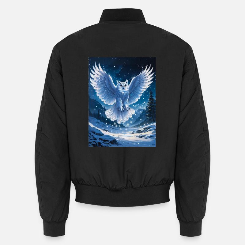 Schnee-Eule - Unisex Bomberjacke - Schwarz
