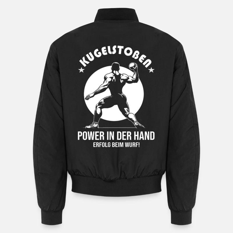Kugelstoßen Design – Power & Erfolg - Unisex Bomberjacke - Schwarz