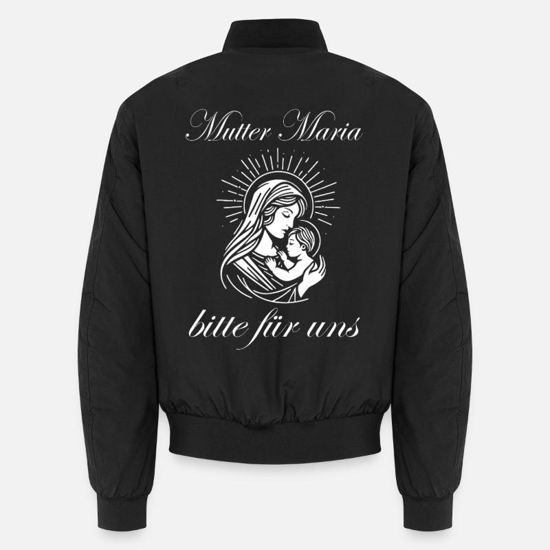 Mutter Maria Design – Bitte für uns Unisex Bomberjacke
