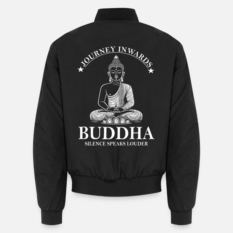 Buddha Design – Silence Speaks Louder Unisex Bomber Jacket