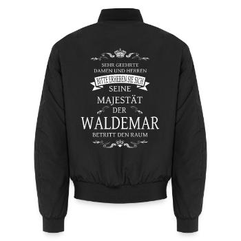 Sa Majesté le Waldemar entre dans la pièce - Bomber unisexe - noir - Dos - AI Model Male 185 light (185cm)