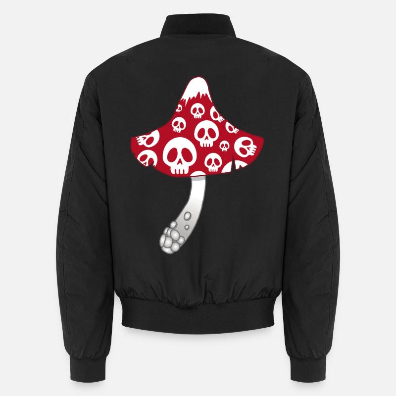 Champignon Rouge avec des crânes blancs Bomber unisexe