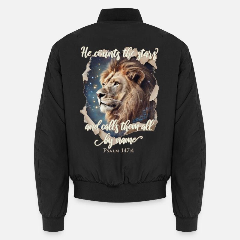 Leo Bible Verse Christian - Unisex Bomber Jacket - black