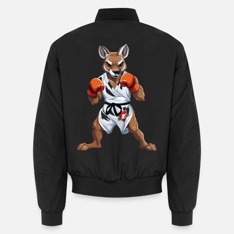 Kangaroo Karate Fighter - Unisex Bomber Jacket - black
