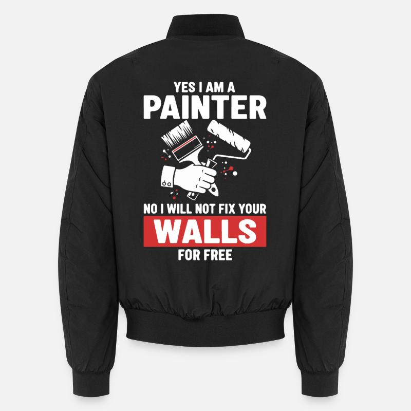 Humor Painter Fixed Not Walls - Unisex Bomber Jacket - black
