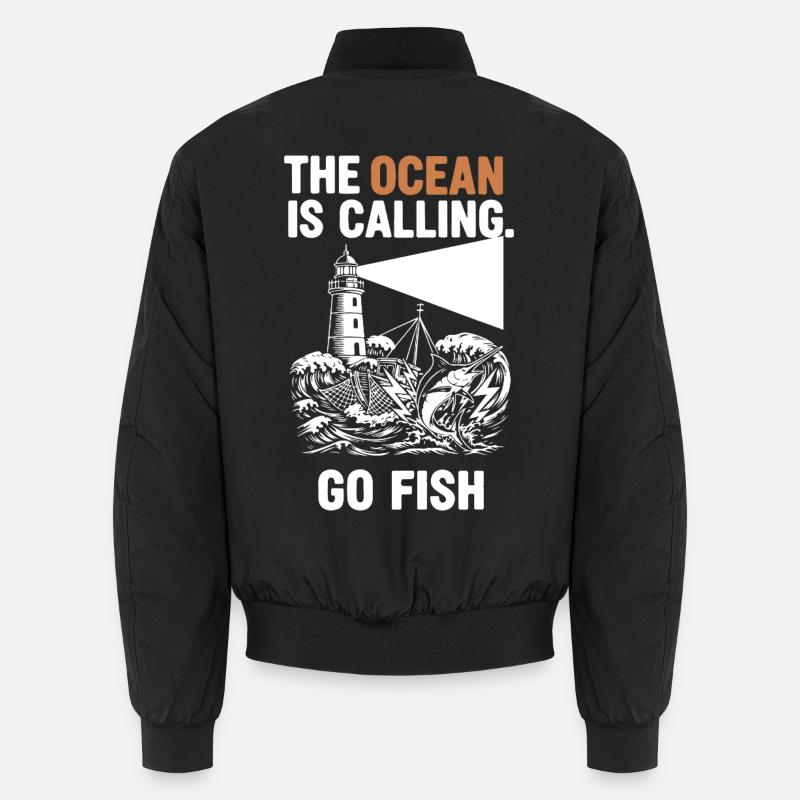 Pêche Mer Ocean Go Fish - Unisex Bomber Jacket - black
