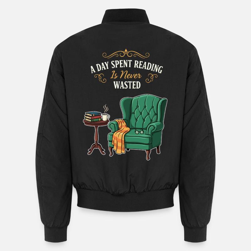 Lese-Humor-Zitat-Tag, der mit Lesen verbracht wird Unisex Bomberjacke