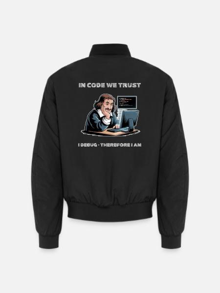 Philosoph Descartes Meme – für einen dunklen Hintergrund - Unisex Bomberjacke - Schwarz