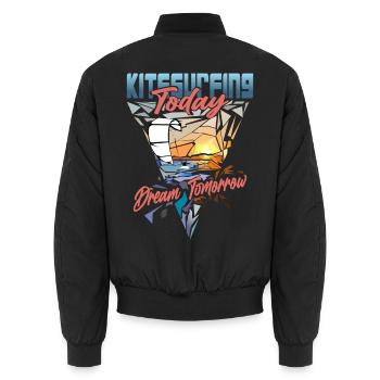 Le kitesurf aujourd’hui rêve de demain - Bomber unisexe - noir - Dos - AI Model Male 185 light (185cm)