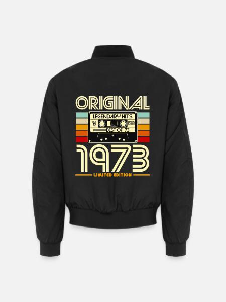 Original 1973 Retro Cassette - Unisex Bomber Jacket - black