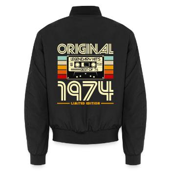 Original 1974 Limited Edition Cassette - Bomber unisexe - noir - Dos - AI Model Male 185 light (185cm)