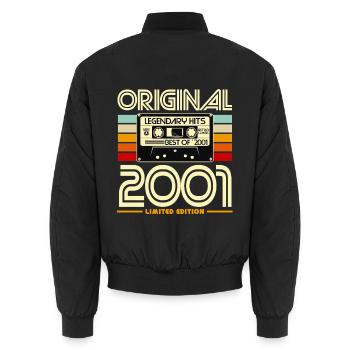 Original 2001 Hits Cassette Vintage - Bomber unisexe - noir - Dos - AI Model Male 185 light (185cm)
