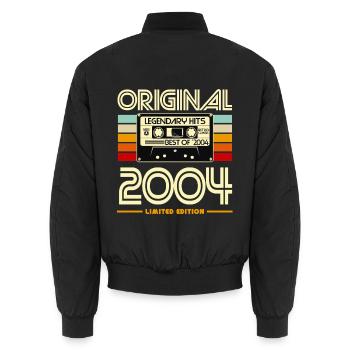 Original 2004 Limited Cassette - Unisex Bomber Jacket - black - Back - AI Model Male 185 light (185cm)