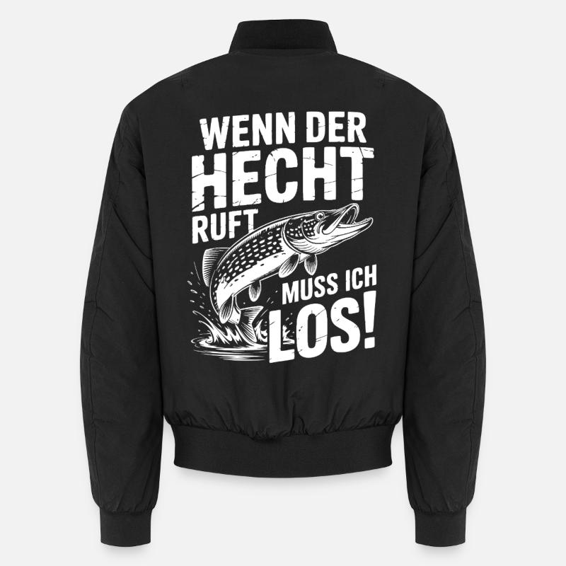 Der Hecht ruft! - Unisex Bomberjacke - Schwarz