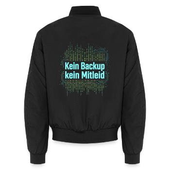 Programmierer Admin - Kein Backup Kein Mitleid - Unisex Bomberjacke - Schwarz - Hinten - AI Model Male 185 light (185cm)