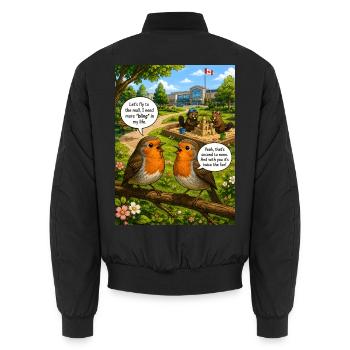 Robin Bling – Jeu de mots drôle avec Robin Bird - Bomber unisexe - noir - Dos - AI Model Male 185 light (185cm)