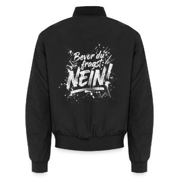Bevor Du fragst nein no nope cool lustig Fun Shirt - Unisex Bomberjacke - Schwarz - Hinten - AI Model Male 185 light (185cm)