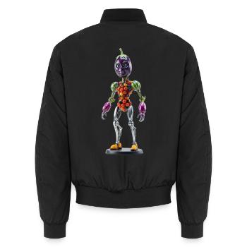 Robot synthétique organique : Cyborg aubergine - Bomber unisexe - noir - Dos - AI Model Male 185 light (185cm)