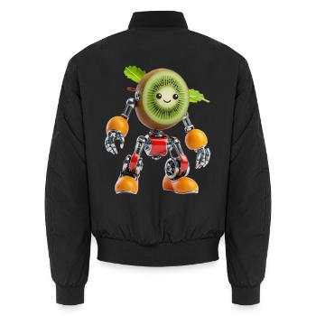 Robot Kiwi mignon : Cyborg synthétique organique - Bomber unisexe - noir - Dos - AI Model Male 185 light (185cm)