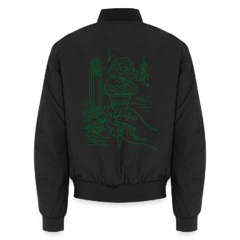 sommer eis - Unisex Bomber Jacket - black - Back - AI Model Male 185 light (185cm)
