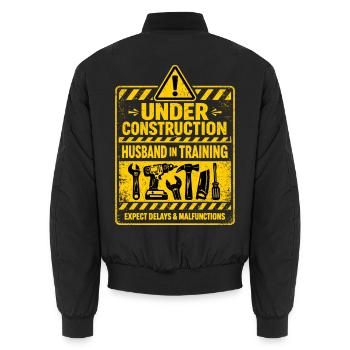 Chemise de marié pour enterrement de vie de garçon - En cours de construction - Bomber unisexe - noir - Dos - AI Model Male 185 light (185cm)