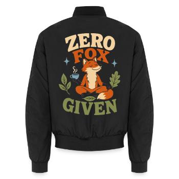 Zero Fox Given – Entspannter Fuchs beim Meditieren - Unisex Bomberjacke - Schwarz - Hinten - AI Model Male 185 light (185cm)