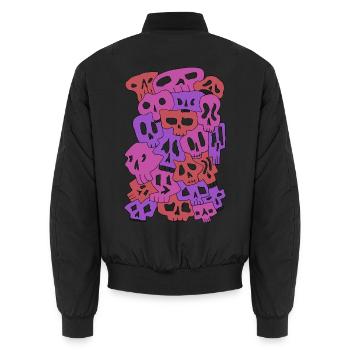 Skulls (Reds, transparente Augen) - Unisex Bomberjacke - Schwarz - Hinten - AI Model Male 185 light (185cm)