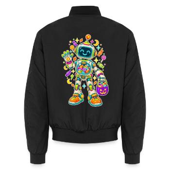 Zuckerroboter Halloween Spaß - Unisex Bomberjacke - Schwarz - Hinten - AI Model Male 185 light (185cm)