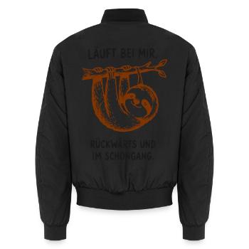 Läuft bei mir Sloth Rückwärtsmodus - Unisex Bomberjacke - Schwarz - Hinten - AI Model Male 185 light (185cm)