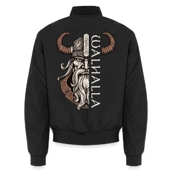 Odin Walhalla nordische Mythologie Wikinger - Unisex Bomberjacke - Schwarz - Hinten - AI Model Male 185 light (185cm)