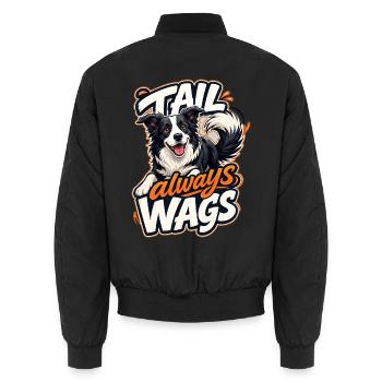 Border Collie - Unisex Bomberjacke - Schwarz - Hinten - AI Model Male 185 light (185cm)