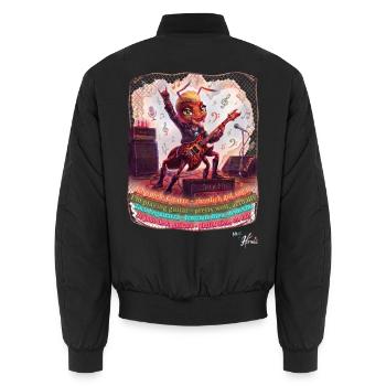 Ameise MALÚ Rock Gitarre E-Gitarre Band Pop Art - Unisex Bomberjacke - Schwarz - Hinten - AI Model Male 185 light (185cm)
