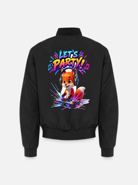 Fox DJ: Lasst uns feiern - Unisex Bomberjacke - Schwarz